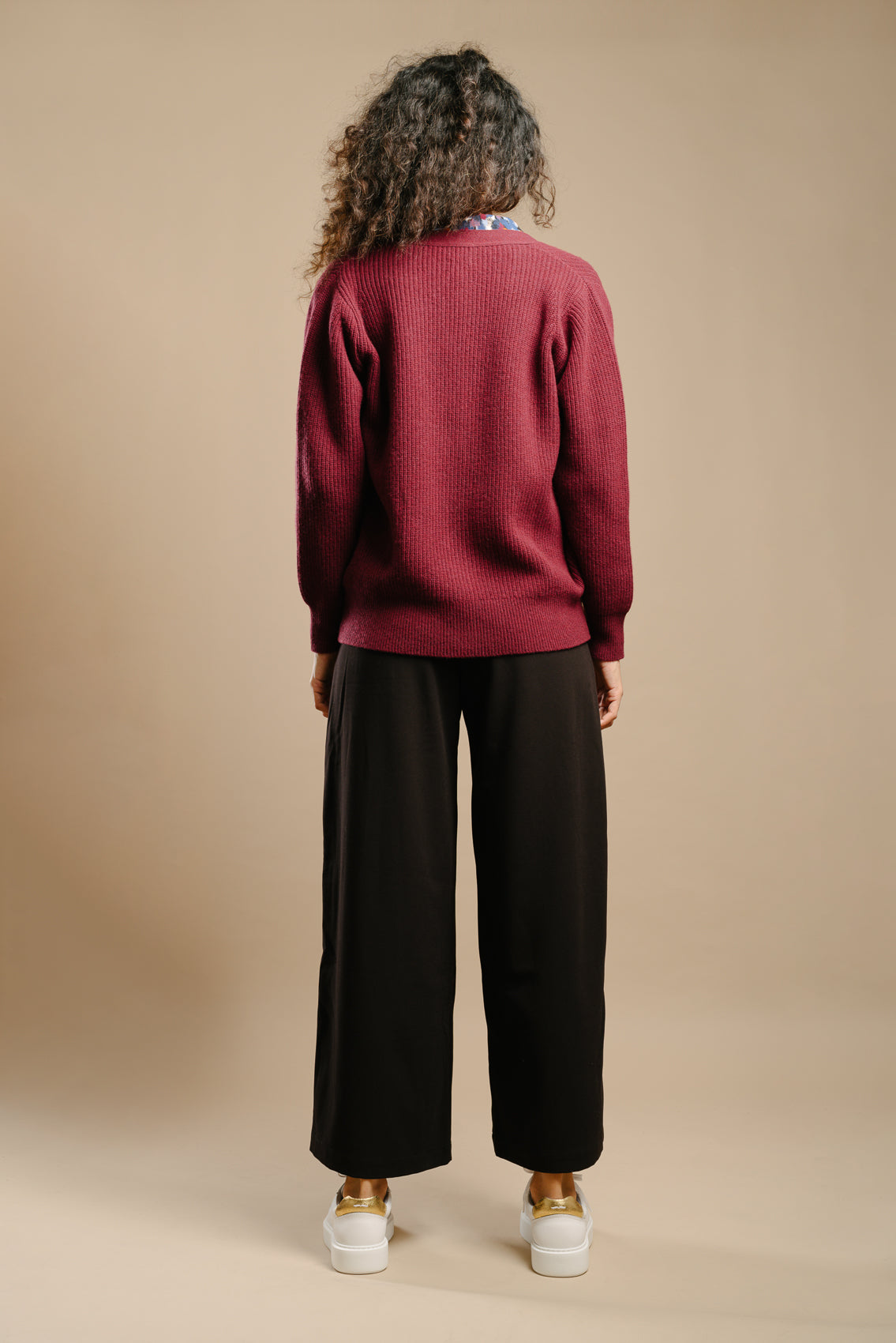 Cardigan laine myrtille