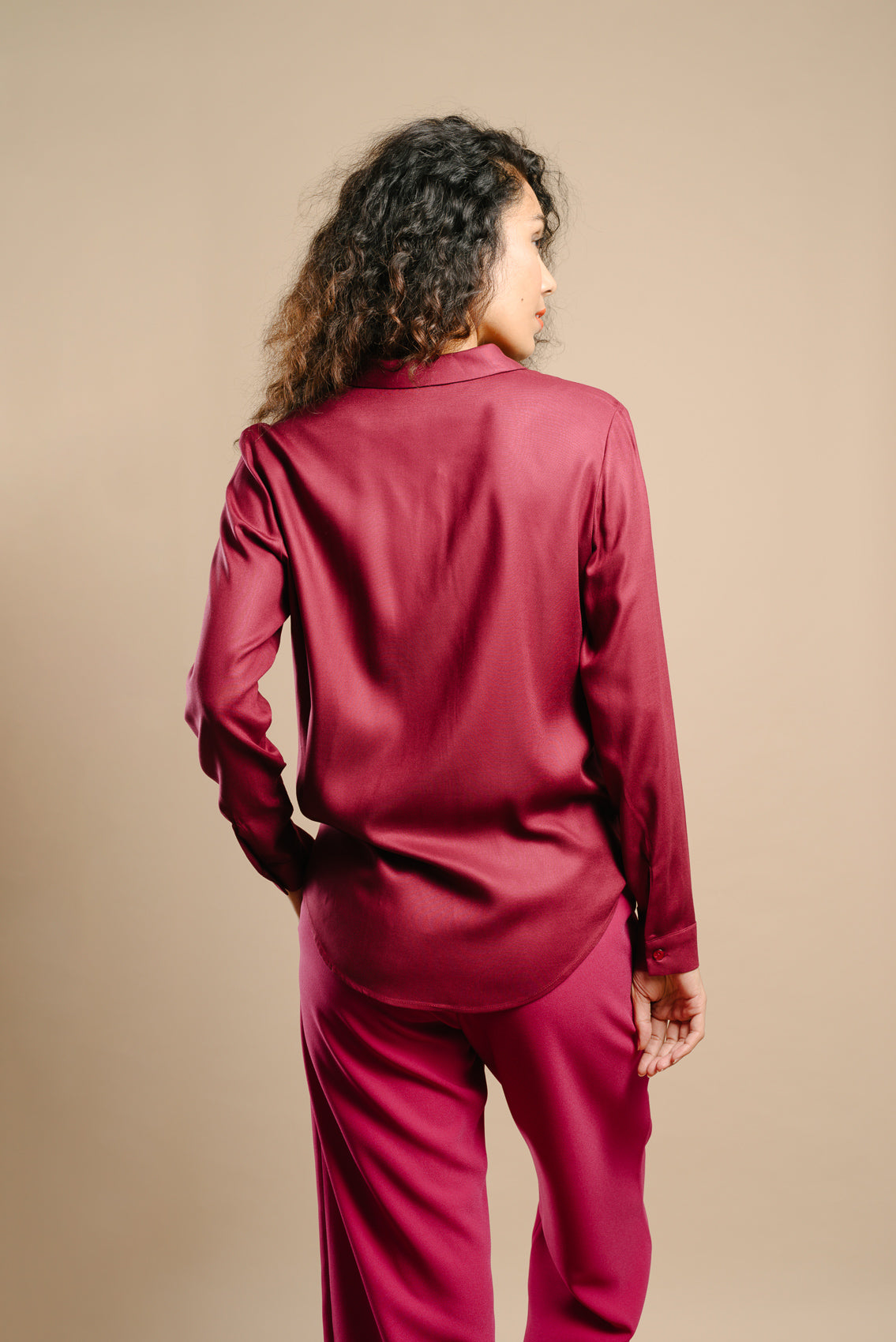 Made in France Chemise Louise aubergine