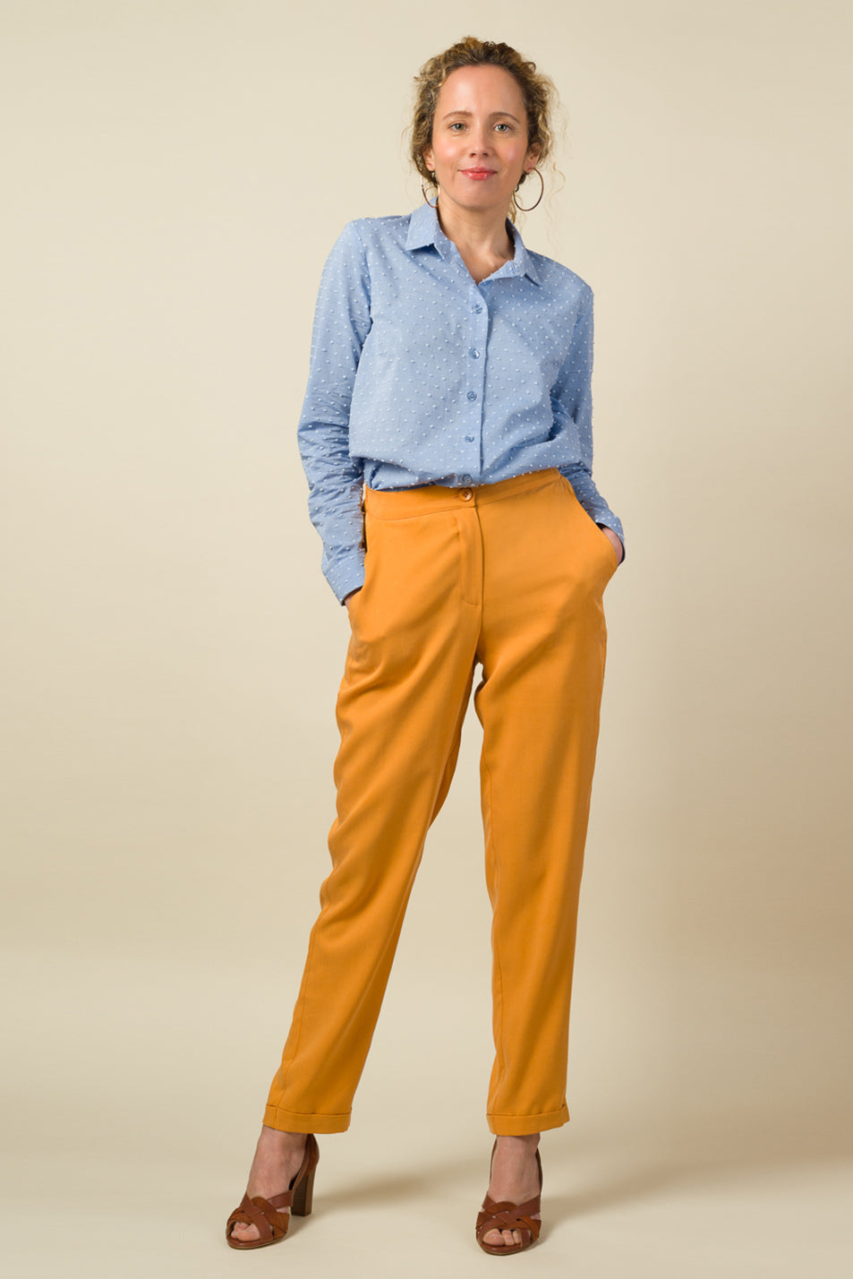 Made in France Pantalon Coco lyocell jaune