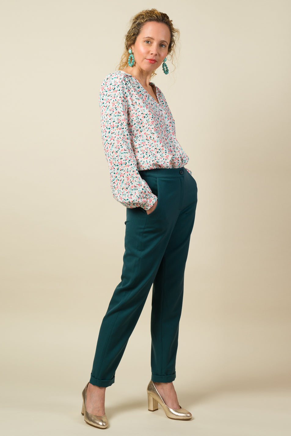 Made in France Pantalon Coco gabardine vert