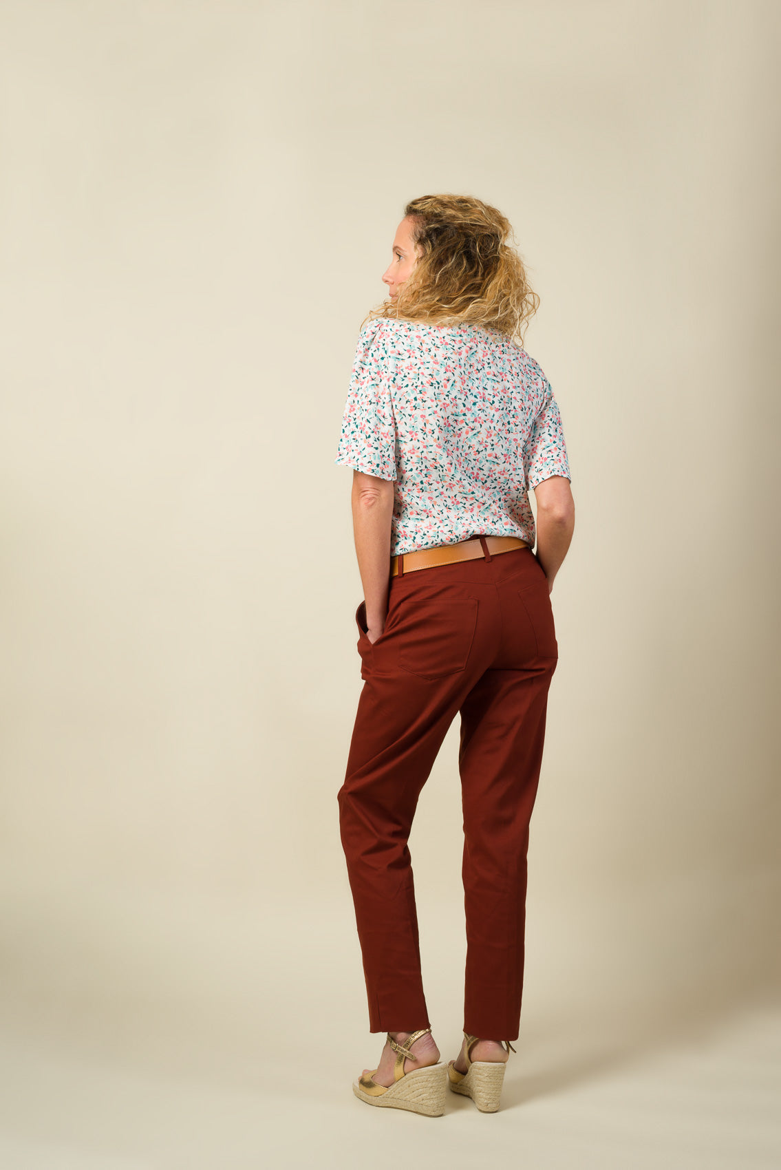 Made in France Pantalon Cigarette chataigne