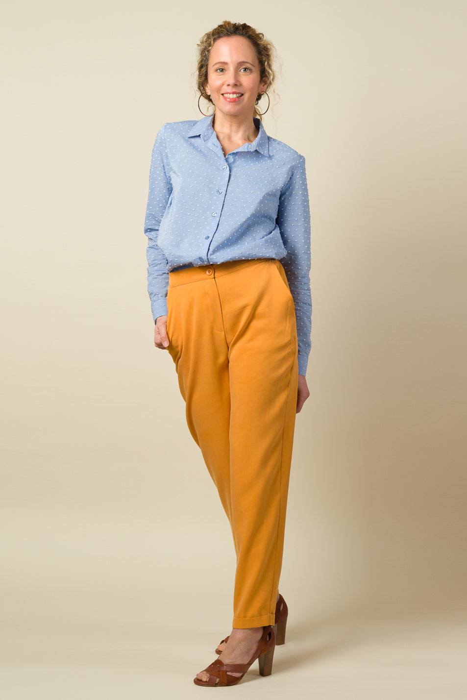 Made in France Pantalon Coco lyocell jaune