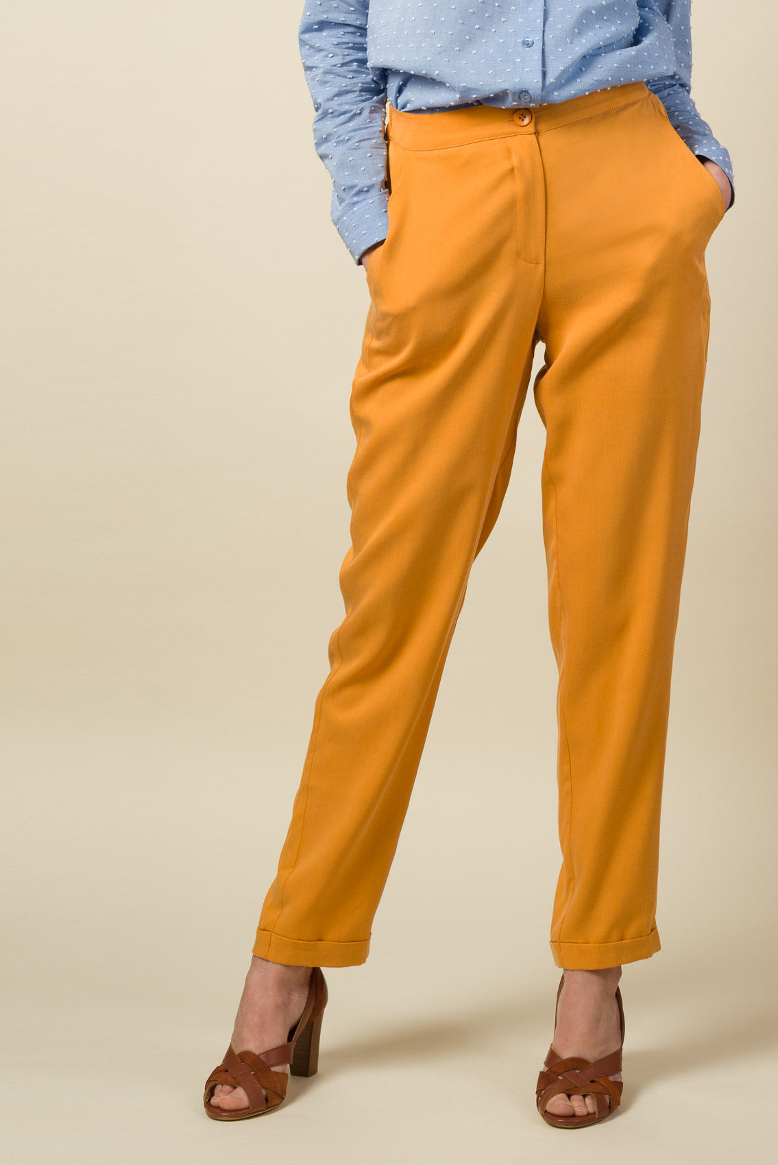 Made in France Pantalon Coco lyocell jaune
