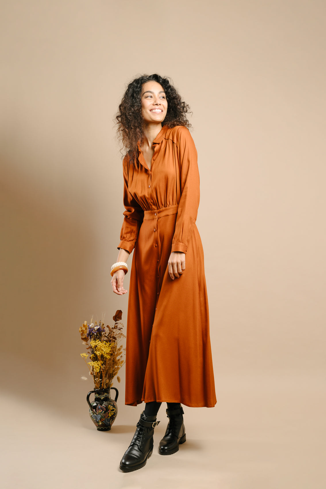 Made in France Robe Eliette caramel