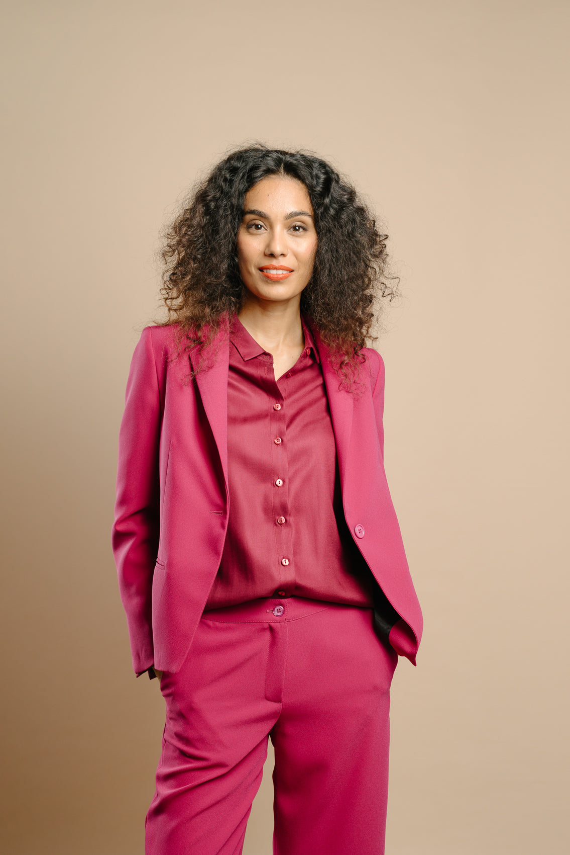 Made in France Chemise Louise aubergine