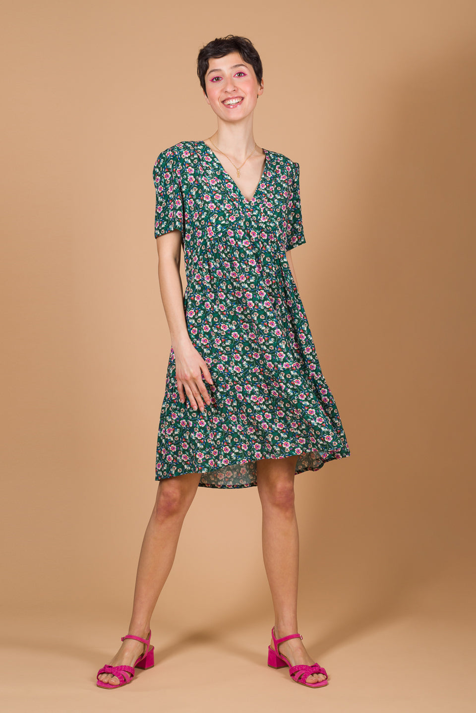 Robe Ambre pensée vert