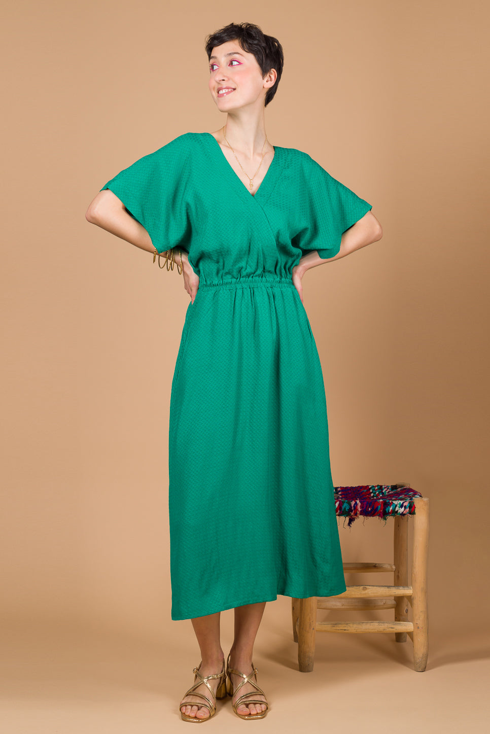 Robe Farah vert émeraude