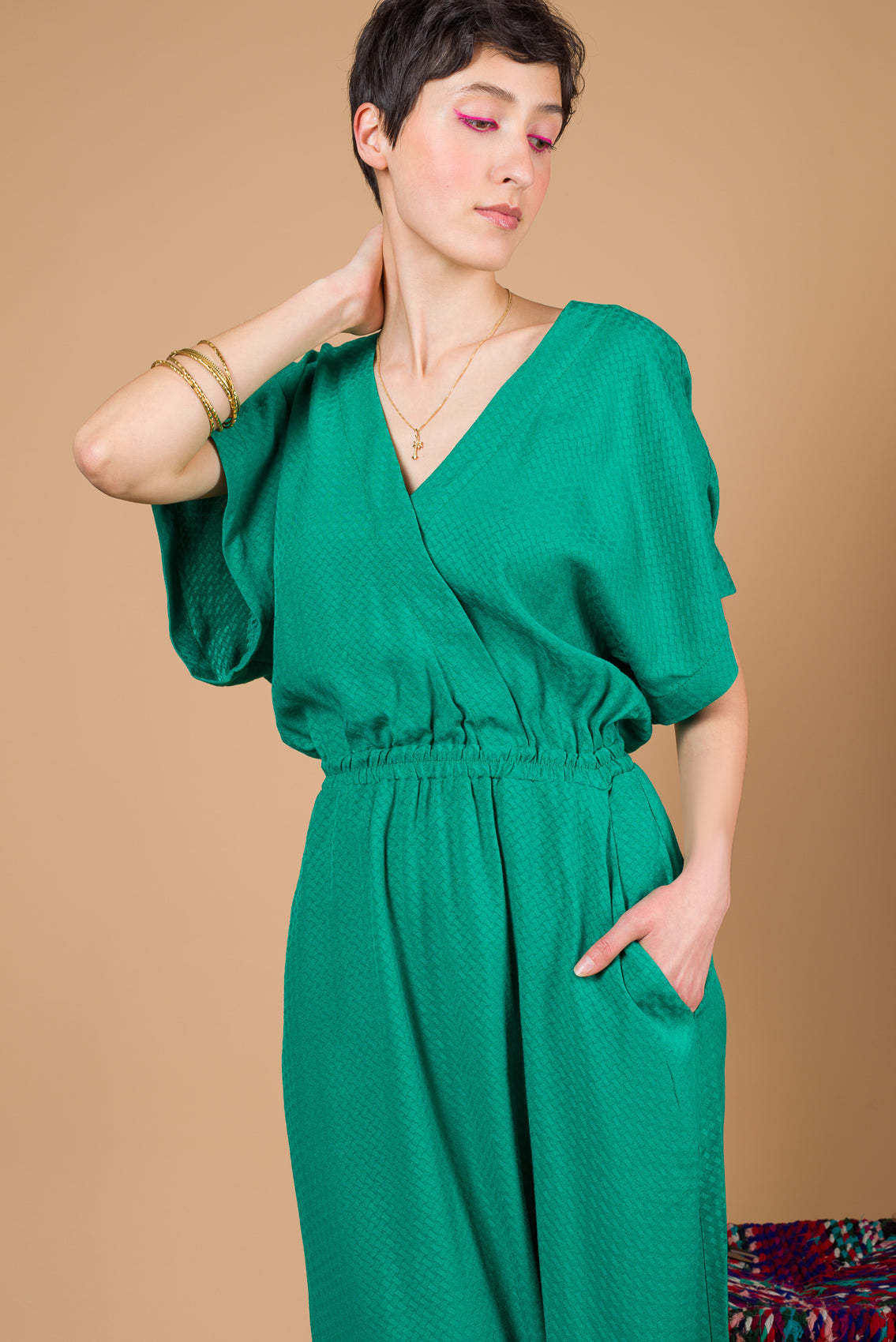Robe Farah vert émeraude