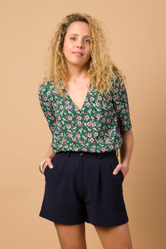 Top Vera pensée vert