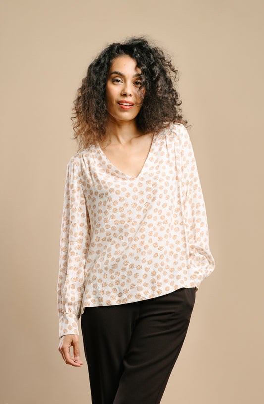 Made in France Blouse Camelia pois artifices