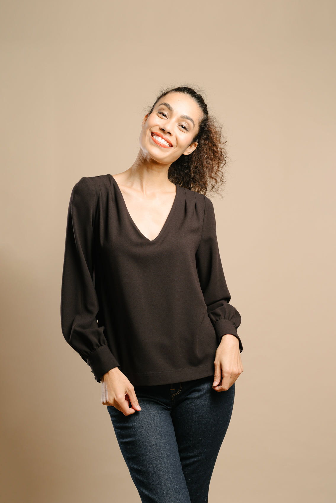 Made in France Blouse Camelia noir